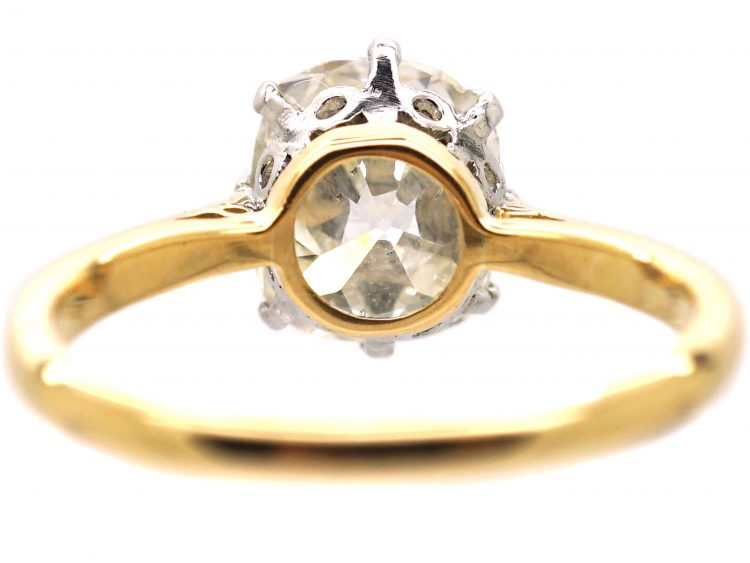 18ct Gold Ring set with a 3.50 carat Cushion Cut Diamond