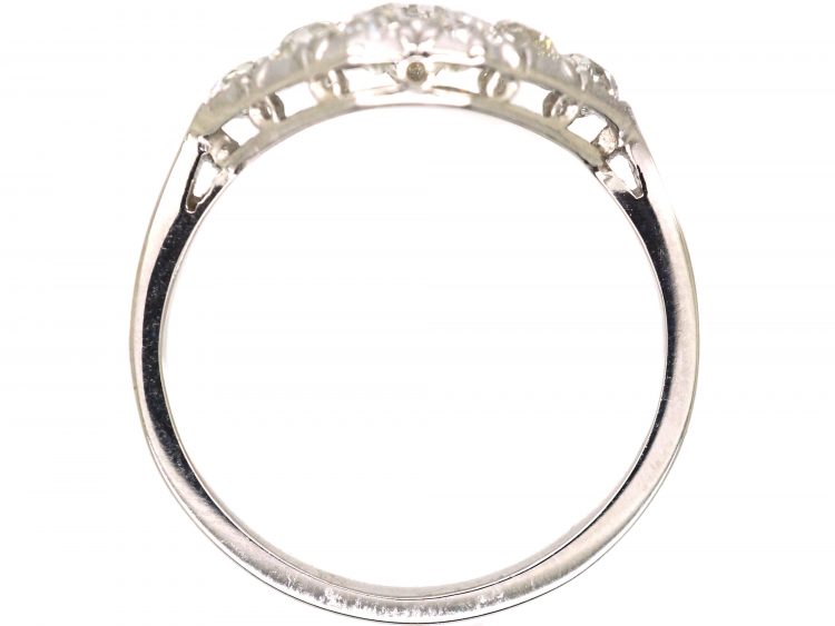 Art Deco 18ct White Gold Octagonal Shaped Ring set with Diamonds
