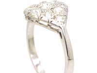 Art Deco 18ct White Gold Octagonal Shaped Ring set with Diamonds