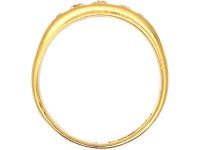 Victorian 18ct Gold Boat Shaped Ring set with Five Diamonds