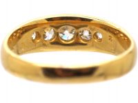 Victorian 18ct Gold Boat Shaped Ring set with Five Diamonds