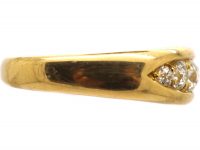 Victorian 18ct Gold Boat Shaped Ring set with Five Diamonds