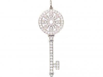Tiffany Petals Key Pendant set with Diamonds