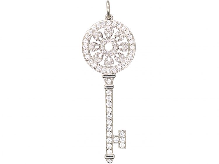 Tiffany Petals Key Pendant set with Diamonds