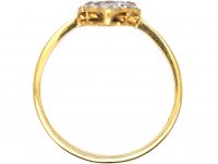 Edwardian 15ct Gold & Platinum Marquise Shaped Ring set with Diamonds