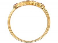 Edwardian 18ct Gold Twist Ring set with Diamonds & Rubies