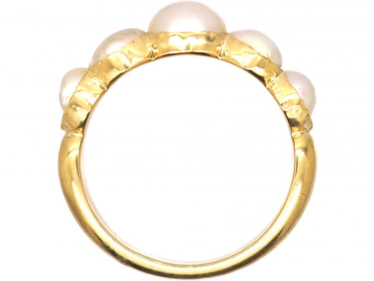 Early Victorian 18ct Gold, Natural Split Pearl Ring