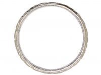 Early 20th Century Platinum Wedding Ring with Orange Blossom & Laurel Leaf Detail