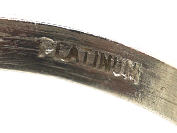 Early 20th Century Platinum Wedding Ring with Orange Blossom & Laurel Leaf Detail