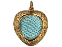 Regency 15ct Gold, Turquoise Enamel, Natural Split Pearl & Ruby Heart Shaped Pendant