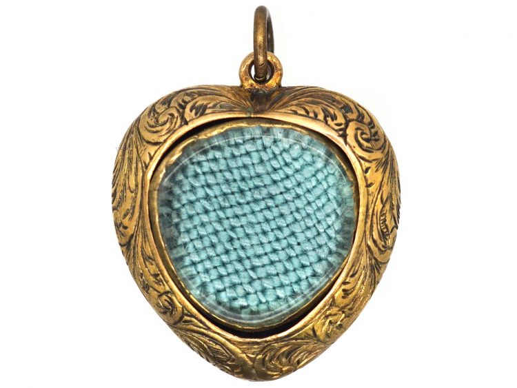 Regency 15ct Gold, Turquoise Enamel, Natural Split Pearl & Ruby Heart Shaped Pendant