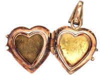 Edwardian 14ct Gold & Silver Heart Shaped Locket set with Diamonds