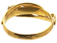 Edwardian 18ct Gold Double Snake Ring set with Diamonds