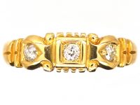 Victorian 18ct Gold Ring set with Three Diamonds