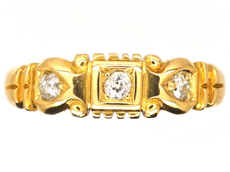 Victorian 18ct Gold Ring set with Three Diamonds