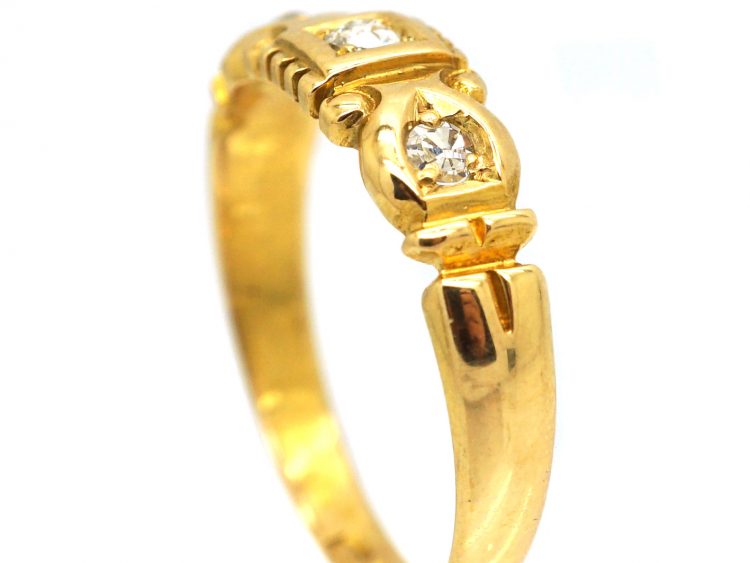 Victorian 18ct Gold Ring set with Three Diamonds