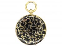 Victorian 18ct Gold & Black Enamel Round Locket