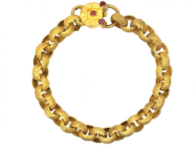 Pair of 15ct Gold Georgian Bracelets with Padlock Clasps