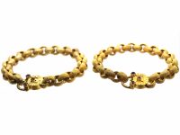 Pair of 15ct Gold Georgian Bracelets with Padlock Clasps