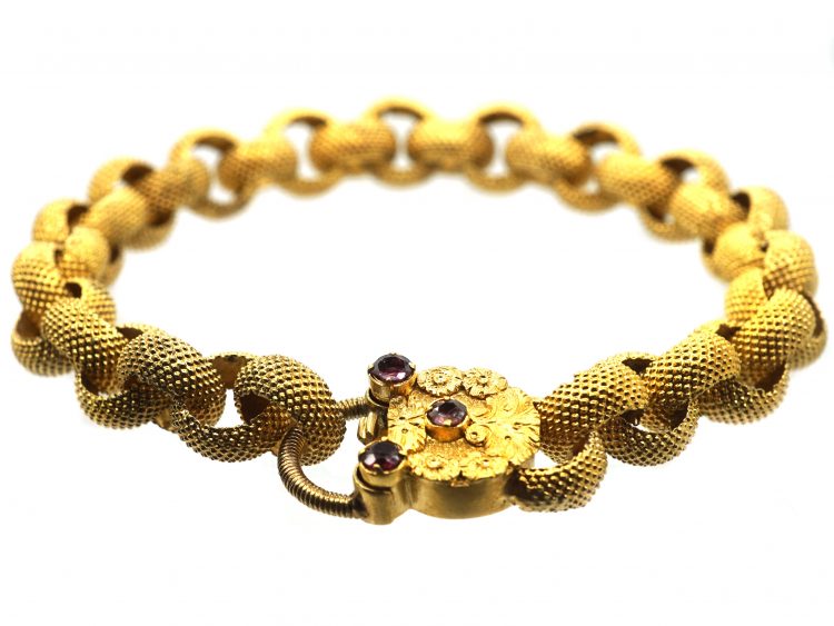 Pair of 15ct Gold Georgian Bracelets with Padlock Clasps