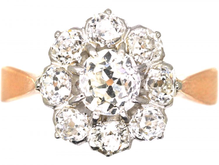 Early 20th Century French Diamond Cluster Ring