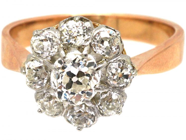 Early 20th Century French Diamond Cluster Ring