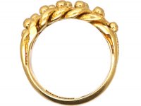 Edwardian 18ct Gold Keeper Ring with Plain & Engraved Detail