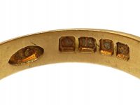 Edwardian 18ct Gold Keeper Ring with Plain & Engraved Detail