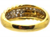 18ct White & Yellow Gold Fluted Ring set with Diamonds