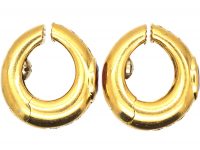 18ct Gold Huggy Earrings set with Rubies & Diamonds