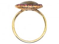 Georgian 15ct Gold, Ruby & Dendritic Agate Ring