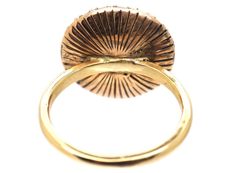 Georgian 15ct Gold, Ruby & Dendritic Agate Ring