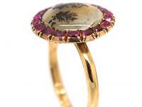 Georgian 15ct Gold, Ruby & Dendritic Agate Ring