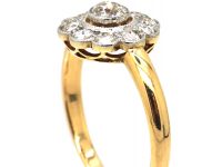 Edwardian 18ct Gold & Platinum Diamond Cluster Ring