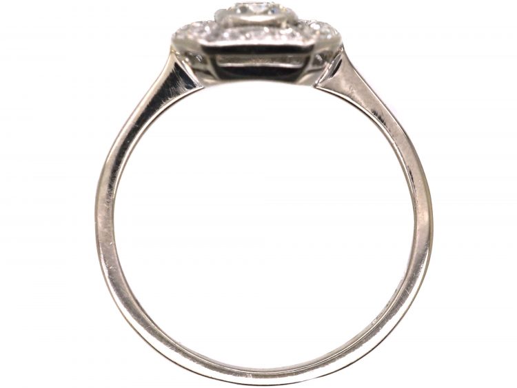 Art Deco 18ct White Gold & Platinum Rectangular Ring set with Diamonds