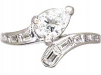 Art Deco Platinum & Iridium Snake Ring set with Diamonds