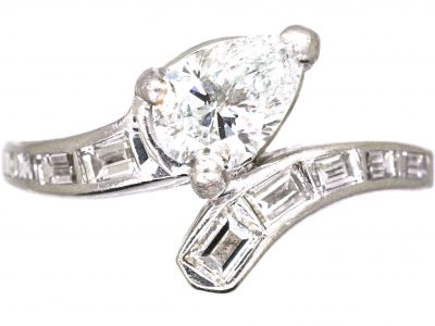 Art Deco Platinum & Iridium Snake Ring set with Diamonds