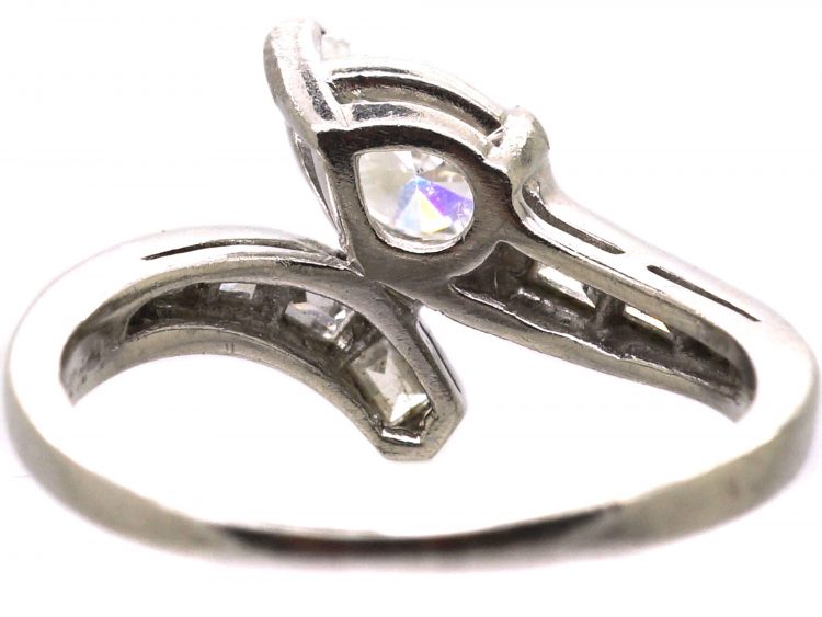 Art Deco Platinum & Iridium Snake Ring set with Diamonds