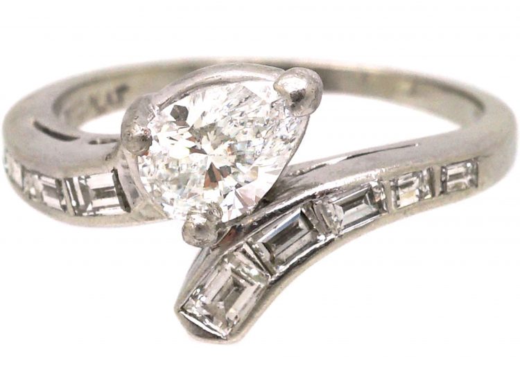 Art Deco Platinum & Iridium Snake Ring set with Diamonds