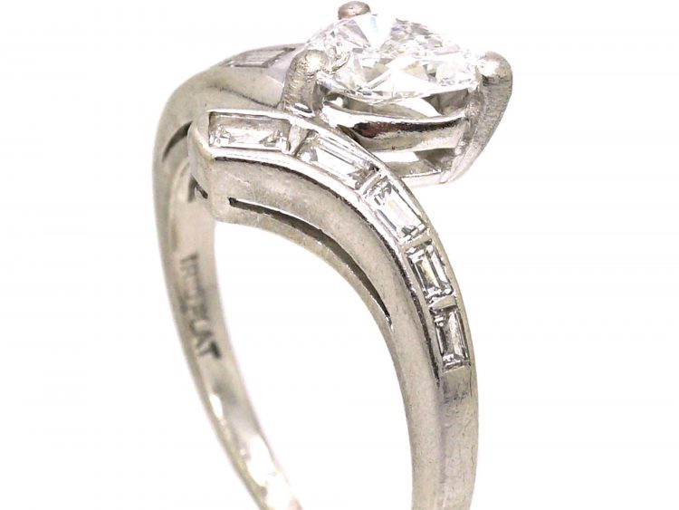 Art Deco Platinum & Iridium Snake Ring set with Diamonds
