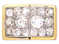 French Retro 18ct Gold & Platinum Ring set with Diamonds