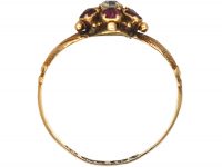 Early 19th Century 15ct Gold Fede Ring with Ruby & Diamond set Flower