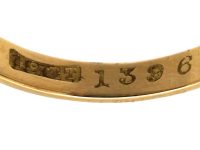 Edwardian 18ct Gold Ring with Snake Detail set with a Peridot & Diamonds