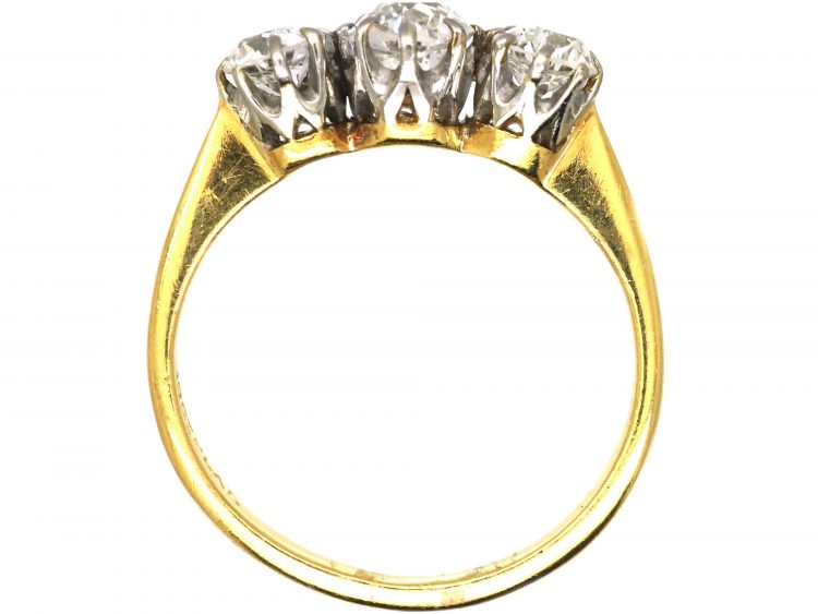 Early 20th Century 18ct Gold & Platinum,Three Stone Diamond Ring