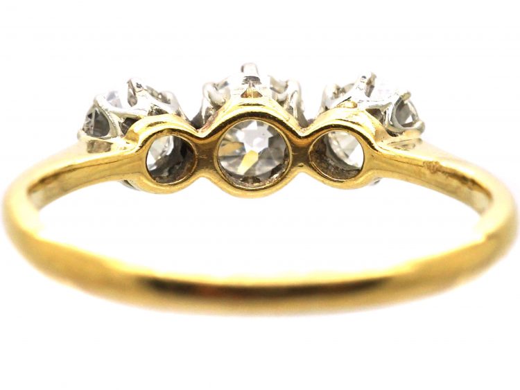 Early 20th Century 18ct Gold & Platinum,Three Stone Diamond Ring