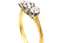 Early 20th Century 18ct Gold & Platinum,Three Stone Diamond Ring