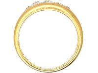 Victorian 18ct Gold Five Stone Diamond Boat Shaped Ring