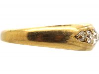 Victorian 18ct Gold Five Stone Diamond Boat Shaped Ring