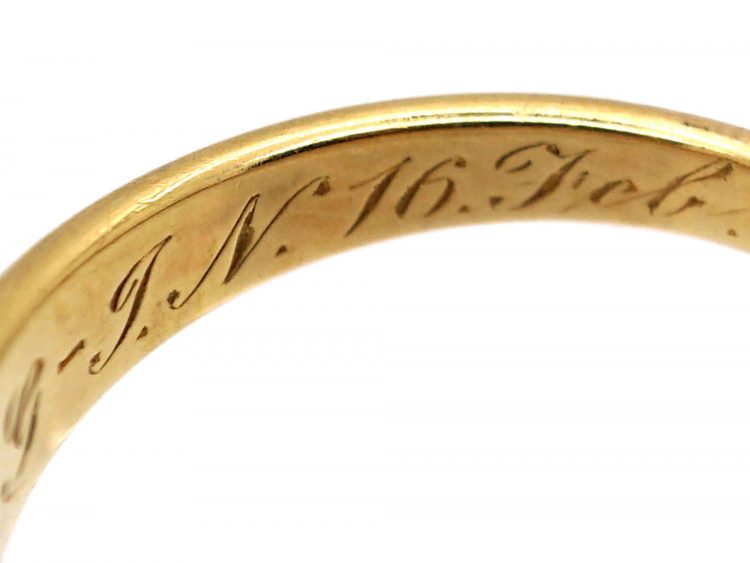 Victorian 18ct Gold Five Stone Diamond Boat Shaped Ring