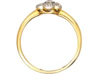 Edwardian 18ct Gold & Platinum Diamond Daisy Cluster Ring by Charles Green & Sons